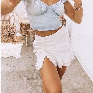 American Threads white cinched skirt